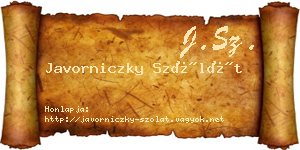 Javorniczky Szólát névjegykártya
